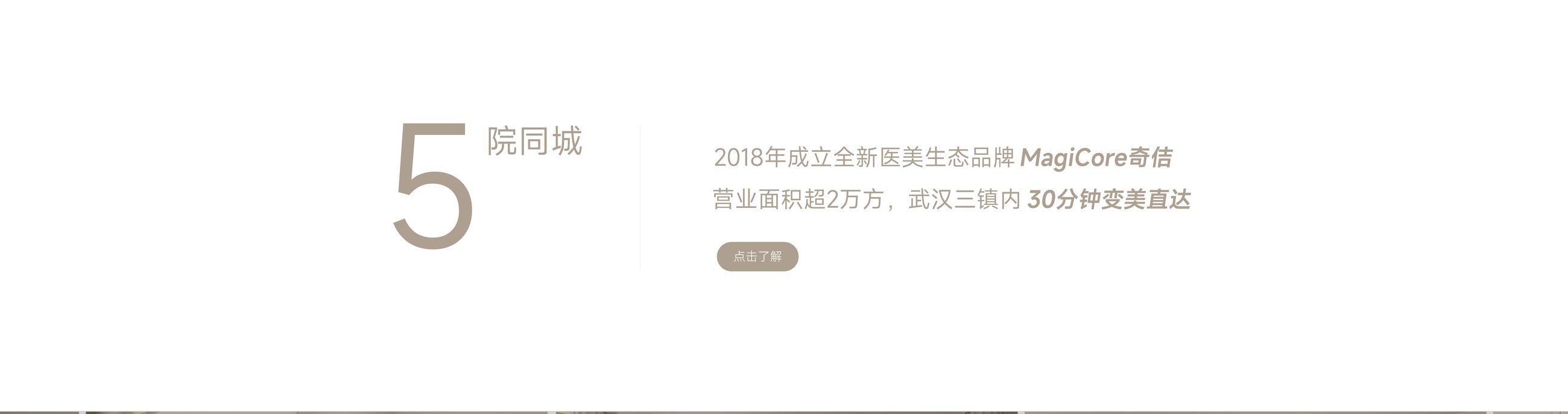 5院同城 · 2019年成立全新医美生态品牌 MagiCore奇佶 · 30分钟变美直达