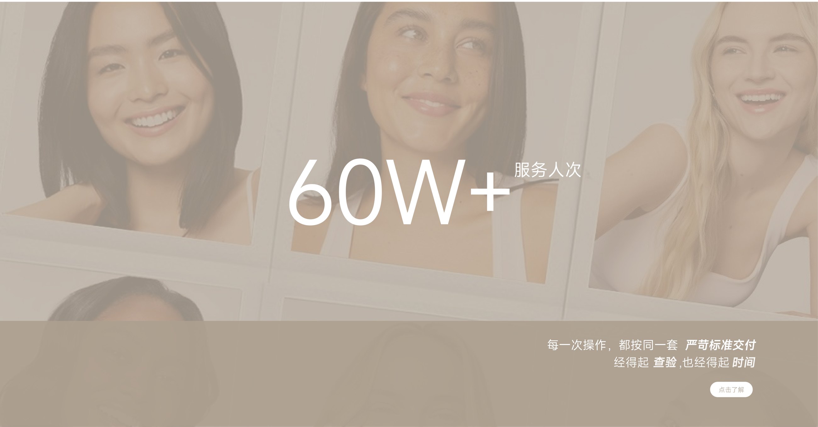 60W+ 服务人次 · 每一次操作都按同一套严苛标准交付